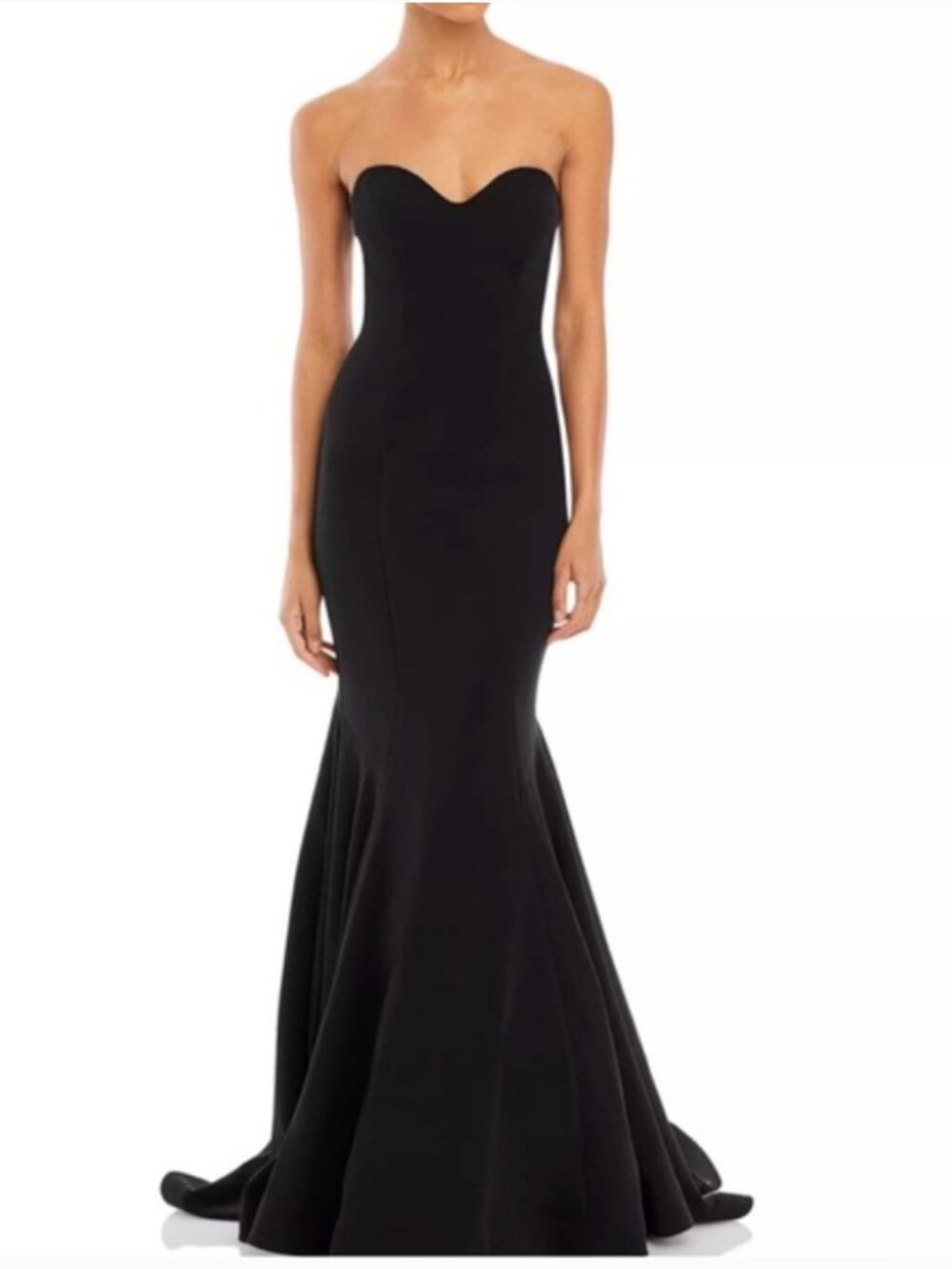 AQUA Scuba Strapless Sweetheart Gown in Black Sz 4